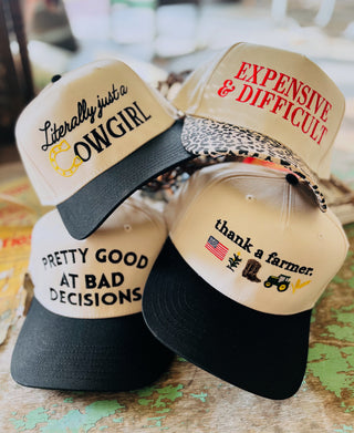 Women’s western-inspired hats and trucker hats at Southern Soul & Co. in Keller, Texas