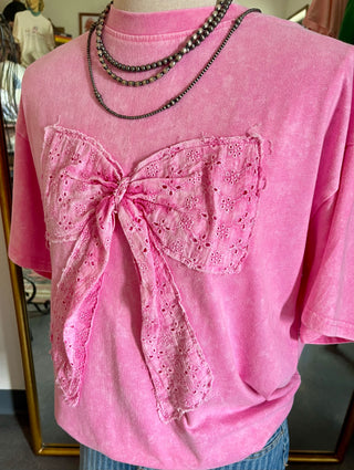 Pretty in Pink Bow Tee