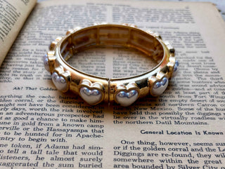 Golden Heart Pearl Bracelet