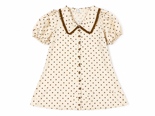 Coffee and Cream Polka Dot Dress