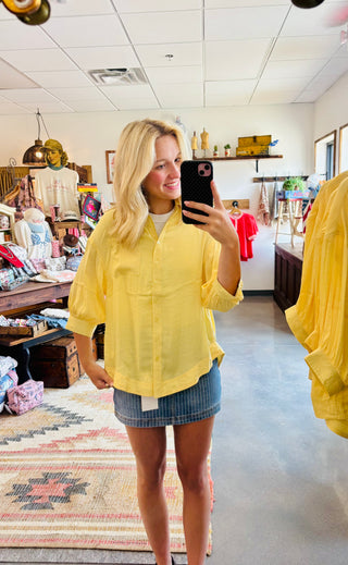 Sunshine Breeze Button-Up Top