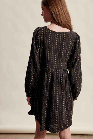 Mocha Bloom Jacquard Mini Dress