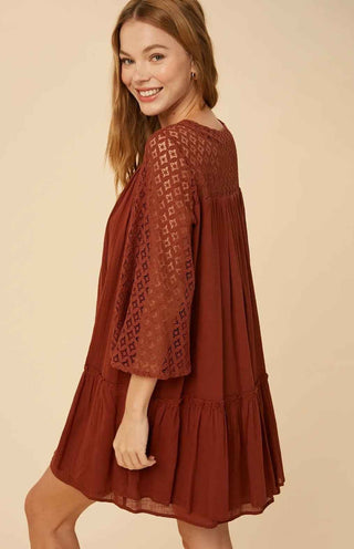 Rust and Romance Lace Dress