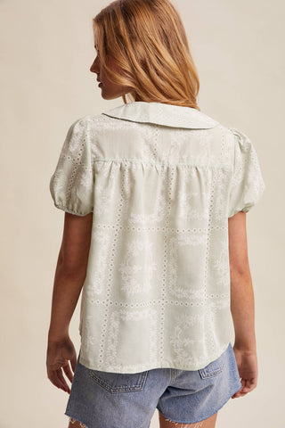 Sage Meadow Eyelet Blouse