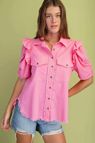 Pretty In Pink Ruffle Top