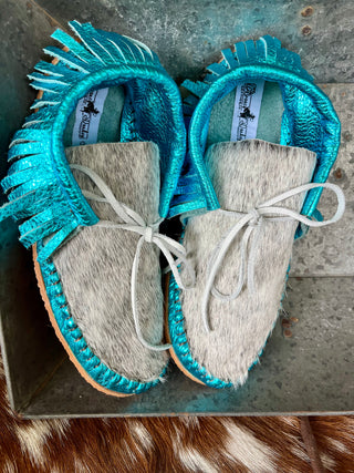 Metallic Cowhide Shorties (size 7)