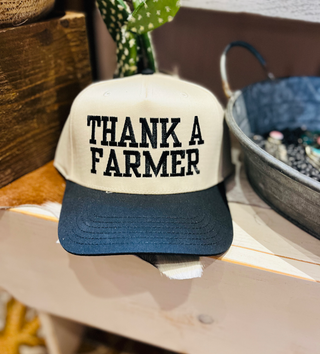 Black Thank A Farmer Hat  image 0
