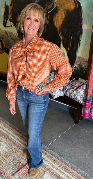 Orange Gingham Lucy Top