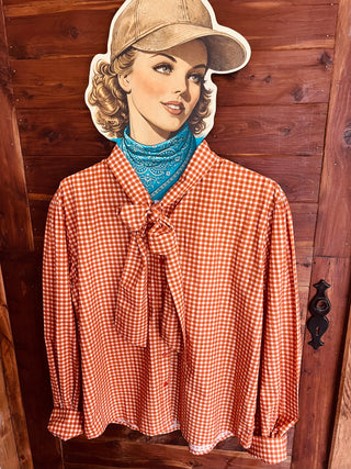 Orange Gingham Lucy Top