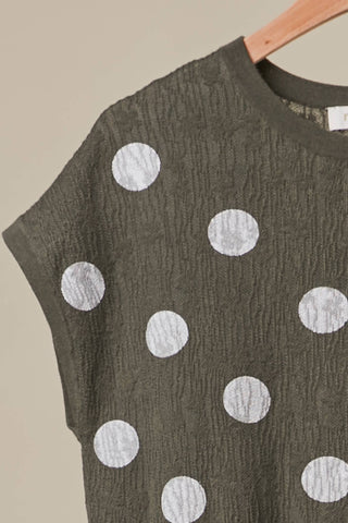 Polka Dot Cap Sleeve Top