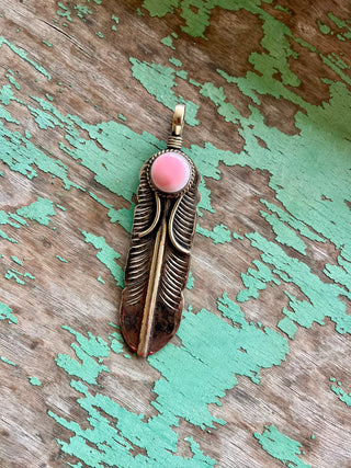 The Pink Feathered Sky Pendant