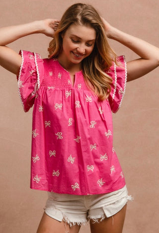 Pink Bow Top