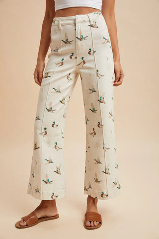 Mallard Duck Wide Leg Jeans