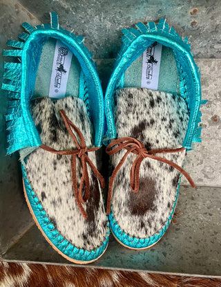Metallic Cowhide Shorties (size 8)