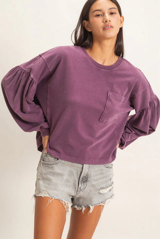 Vintage Plum Pocket Top