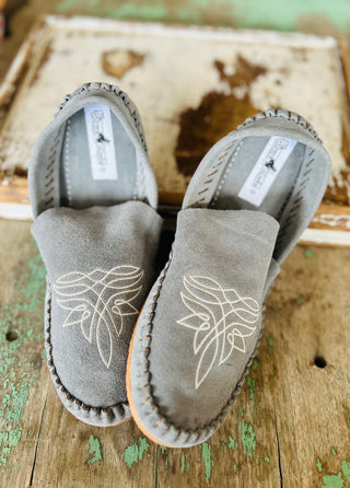 Grey Boot Stitch Mules (Size 8) image 0
