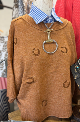 Cinnamon Horseshoe Sweater Top