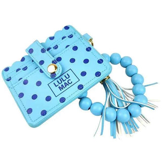 Lulu Mac Blue Polka Dot Wristlet