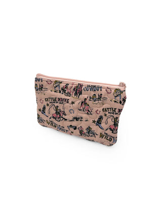 Cattle Drive Rose Small Makeup Bag