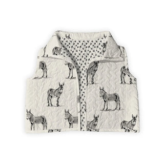 Donkey Icon Quilted Black Cate Vest