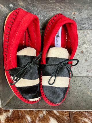 Red Zebra Muleys (size 9)
