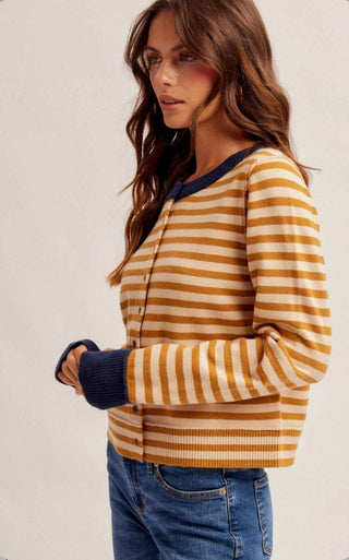 Golden Hour Striped Knit Top