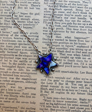 Purple Mohave star pendant set in sterling silver on an 18-inch sterling silver chain.