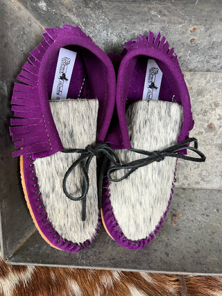 Purple Cowhide Shorties (size 7)
