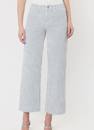 Blue and White Striped Denim