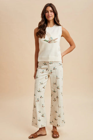 Mallard Duck Wide Leg Jeans