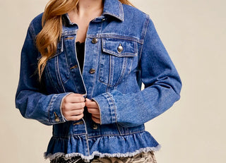 The Ruffle Hem Denim Jacket