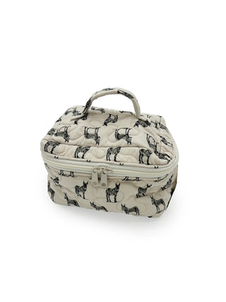 Donkey Icon Black Quilted Travel Case
