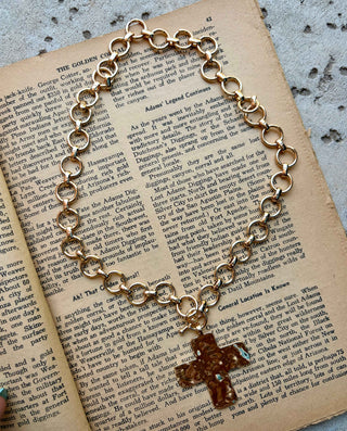 Golden Canyon Cross Necklace