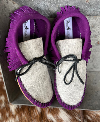 Purple Cowhide Shorties (size 8)