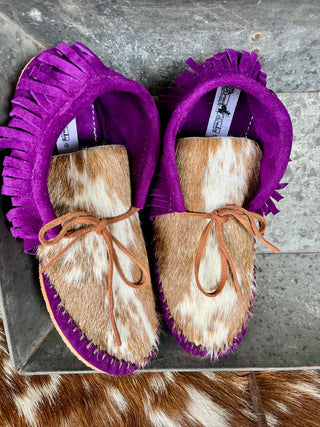 Purple Cowhide Shorties (size 9)