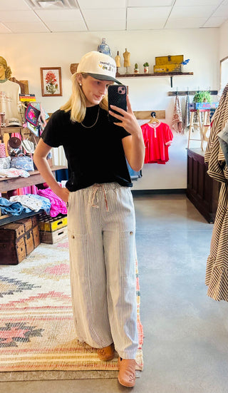 Vintage Wash Striped Pant