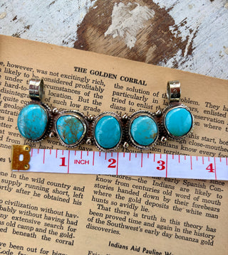 Five Stone Turquoise Bar Pendant