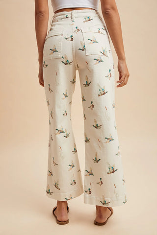 Mallard Duck Wide Leg Jeans