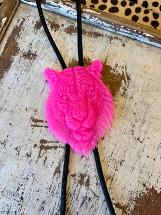 Hot Pink Tiger Bolo Tie