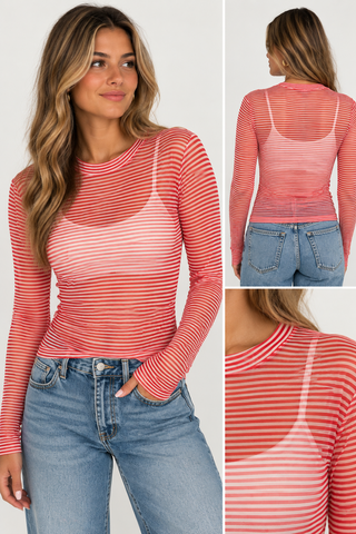 Seeing Stripes Sheer Top