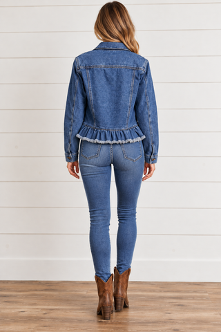 The Ruffle Hem Denim Jacket