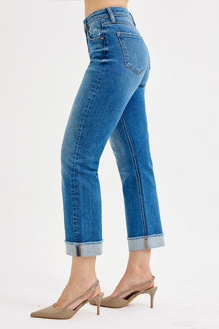 Risen High Rise Boyfriend Fit Ankle Jeans