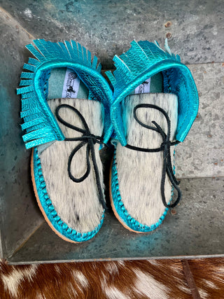 Metallic Cowhide Shorties (size 6)
