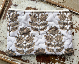 Ida Mae Genevieve Neutral Small Makeup Bag