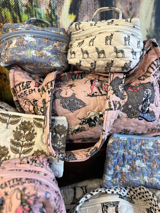 Cattle Drive Rose Quilted Tote Bag