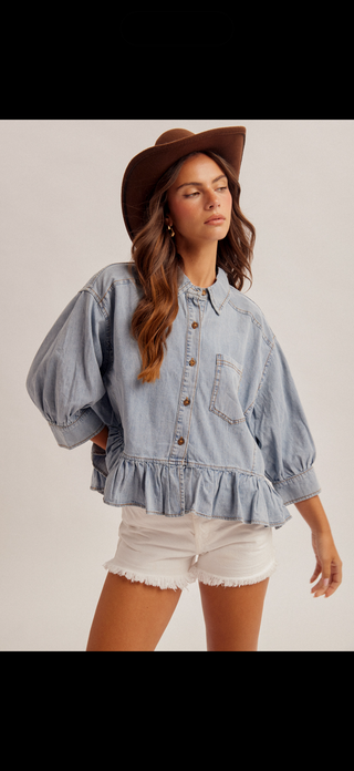 Bluebonnet Breeze Denim Top