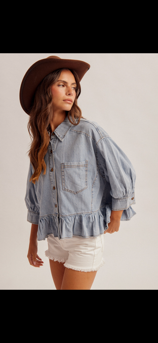 Bluebonnet Breeze Denim Top