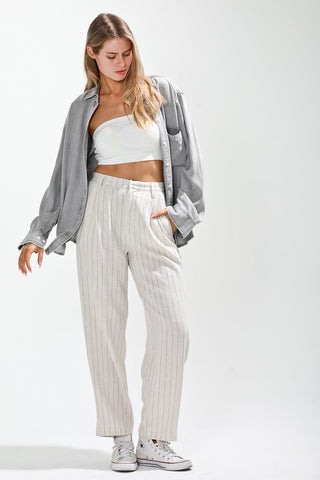 Grey Washed Out Button Down Shirt