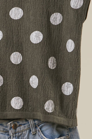 Polka Dot Cap Sleeve Top