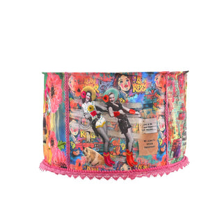 Collapsible Cow Girl Lampshade 18x18x12
